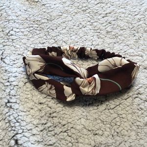 red/brown floral head band